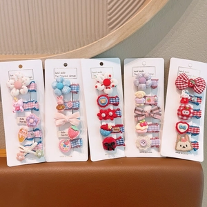 Barrettes à Cheveux Enfants Faits Main avec Fleurs et Nœuds en Tissu Résine Dessin Animé Animal Fruit Épingles à Cheveux Douce Bébé Filles Accessoires Cadeau