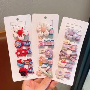 Lot de 15 pinces à cheveux à fleurs et nœuds pour filles avec animaux mignons et motifs vifs