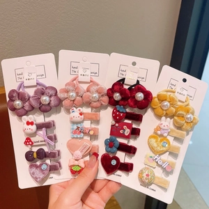 Accessoires Cheveux Enfants Velours Perle Artificielle Fleur Dessin Animé Élastiques Barrettes Quotidien Mignon Style Vintage Cadeau
