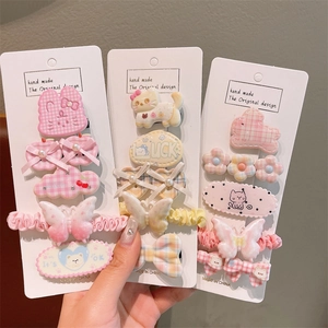 Set de accesorios para el pelo de niños estilo coreano con lazos y motivos de animales
