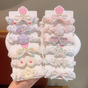 Lot de chouchous pour enfants avec nœuds colorés, fleurs et motifs de dessins animés