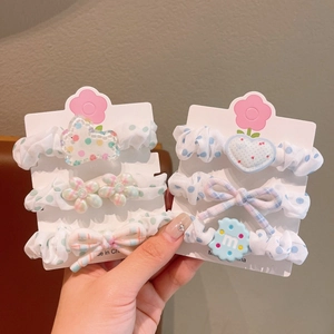 Lot de chouchous à pois pour filles avec breloques mignonnes sur cartes
