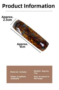 Macro detail of tortoiseshell acetate hair clip showing the France Handmade engraving