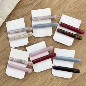French Minimalist Acetate Hair Clip Elegant Marble Print Duckbill Barrette For Women Glossy Side Bangs Clip Fashion Accessories