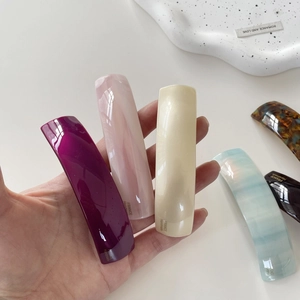 Minimalist curved acetate spring hair clip handmade in various colors for women