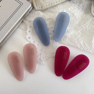 Morandi colors teardrop hair clips set for women with France handmade gold lettering