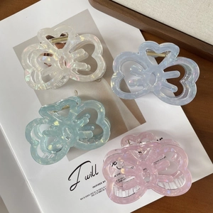 Molla per Capelli Iridescente in Acrilico a Forma di Farfalla Fiocco per Donna Elegante Pinza a Granchio Svuotata Accessori per Capelli