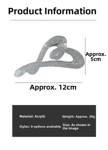 Detailed size specifications of a 12cm laser white heart hair claw clip with weight data