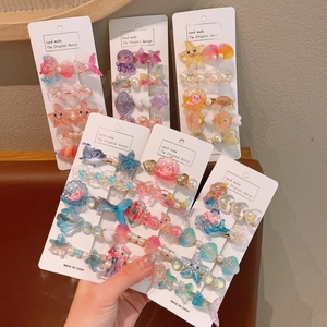 Lot de barrettes à cheveux thème océan avec sirène et étoile de mer pour filles