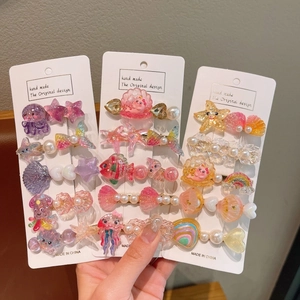 Lot de barrettes à cheveux mignonnes thème océan avec étoiles de mer et méduses en résine