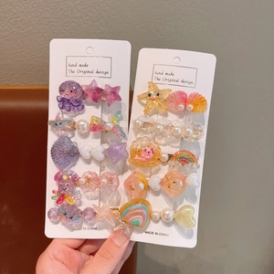 Lot de barrettes à cheveux thème océan pour enfants avec étoiles de mer et coquillages