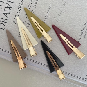 Minimalist Acetate Triangle Hair Clip For Women Geometric Duckbill Side Clip Elegant Fashion Commuter Style Hair Accessories