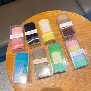 High Elasticity Hair Ties Candy Color Damage-Free Ponytail Holders Minimalist Durable Weave Hair Bands For Girls Daily Wear