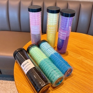 Colorful wave pattern high elastic hair ties set in clear jars for girls