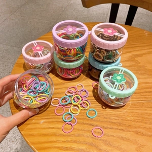 Children's Colorful Boxed Elastic Hair Ties For Girls Kids Seamless Hair Bands No Damage Hair Accessories Small Hair Ring