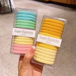 High Elasticity Seamless Hair Ties Set Colorful Knitted Fabric Scrunchies With Storage Box For Girls Women Hair Accessories