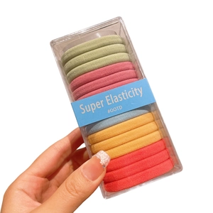Set of 20 high-elasticity seamless hair ties in assorted Morandi colors in a clear box
