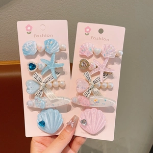 Joli ensemble de pinces à cheveux océan avec coquillages sirène étoiles et perles