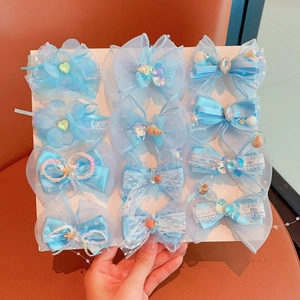 Süße Meerjungfrau Ozean Stil Haarspangen Für Mädchen Blau Schmetterling Schleife Muschel Seestern Quaste Haarnadel Prinzessin Kopfschmuck Kinder Haarschmuck