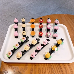 Barrettes à Cheveux Dessin Animé pour Enfants Motifs Animaux Fruits Plastique Résine Épingles à Cheveux pour Filles Bambins Accessoires de Cheveux Style Coréen