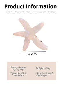 Détails d'une pince à cheveux étoile de mer 5cm avec finition nacrée de 7,5g