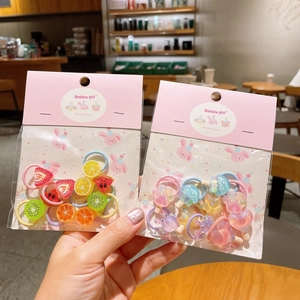 Elastici per capelli colorati per bambini con ciondoli a frutta e stelline