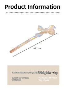 Detailansicht der Perlmutt-Acetat-Haarspange mit Schleife und 11 cm Längenangabe
