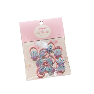 Set di elastici per capelli bimbi a tema marino con stelle e conchiglie glitter