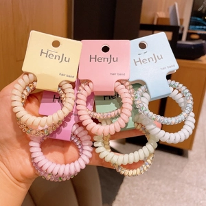 Semplici Elastici per Capelli a Spirale Cavo Telefonico in Resina Senza Segni per Donna Accessori Capelli Quotidiani