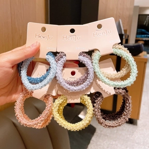 Korean Style Soft Knitted Scrunchies For Women Elastic Hair Ties High Elasticity Texture Hair Bands Daily Accessories