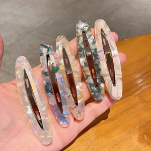 Lot de 5 barrettes à cheveux en acétate avec motifs élégants en marbre et fleurs colorées