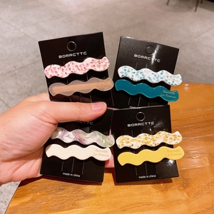 Korean Style Acetate Wave Shape Hair Clip Set Elegant Marble Tortoiseshell Pattern Barrette Hair Accessories For Women