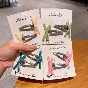 Barrettes à Cheveux BB en Velours Faites à la Main pour Filles Ensemble Accessoires Cheveux à Paillettes Argentées
