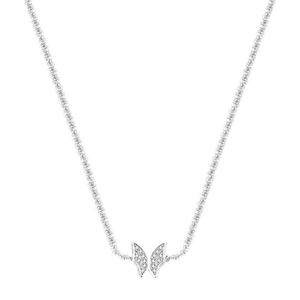 Elegant 925 sterling silver butterfly necklace with sparkling zircon wings for women