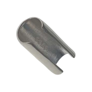 U-shaped stainless steel geometric ear cuff with S-2.2 engraving and polished finish
