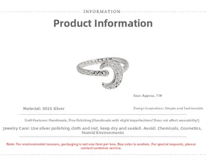 Detail showing handcrafted hammered texture on S925 sterling silver crescent moon ring