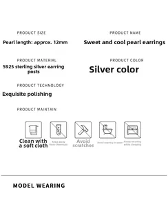 Spécifications détaillées des boucles d'oreilles fleurs en argent sterling S925