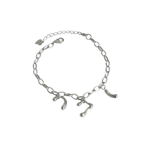 Bracelet lave irrégulière en argent S925 avec pendentifs fluides pour femme