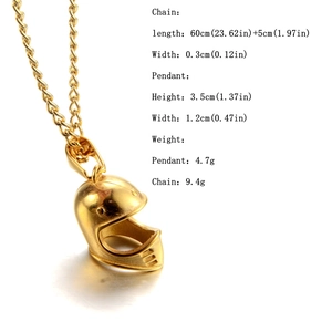 Golden Spartan helmet pendant necklace with stainless steel chain for men and women
