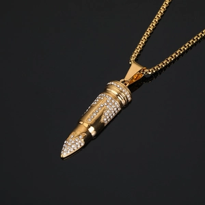 Hip hop gouden kogel hanger ketting met fonkelende steentjes en een box ketting
