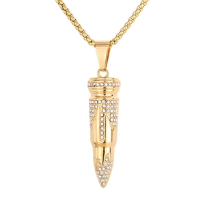 Hip hop stijl vergulde kogel hanger ketting met zirkonia stenen op een vierkante boxketting