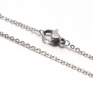Classic silver stainless steel O-chain necklace with high-quality lobster clasp closure