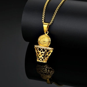 Collier avec pendentif maillot basketball 23 doré pour homme et chaîne box