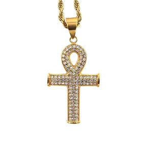 Vintage 316 Edelstahl Ankh Kreuz Anhänger Mit Funkelnden Zirkonia Für Damen Herren Hip Hop Schmuck Ägyptischer Schlüssel Des Lebens Nur Anhänger Ohne Kette