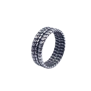 Bague Vintage en Acier Inoxydable Écailles d'Os de Dragon pour Hommes Hip Hop Punk Rock Gothique Texture Bio Bijoux