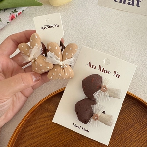 Set d'élastiques lapin mignon et barrettes champignon avec nœuds en dentelle et pois