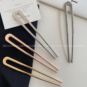 Forcine a forma di U in lega lucida in argento, oro rosa, oro e grigio scuro