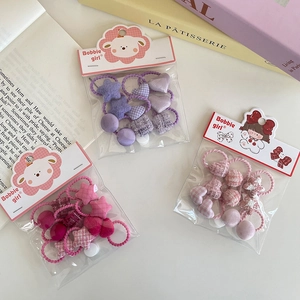 Lot de chouchous pour enfants avec cœurs étoiles et détails en tweed à carreaux
