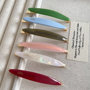 French Style Acetate Hair Clip Simple One-Line Side Clip Candy Color Korean Hairpin For Women Fashion Hair Accessories