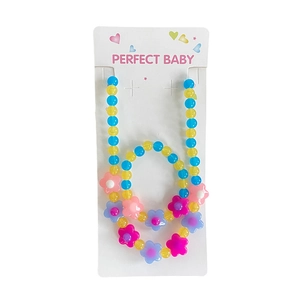 Set di gioielli con collana e bracciale a fiori in acrilico per regalo di bambine